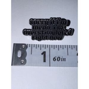 Sorry If I’m Mean, I’m Overstimulated Right Now Script Pin Brooch